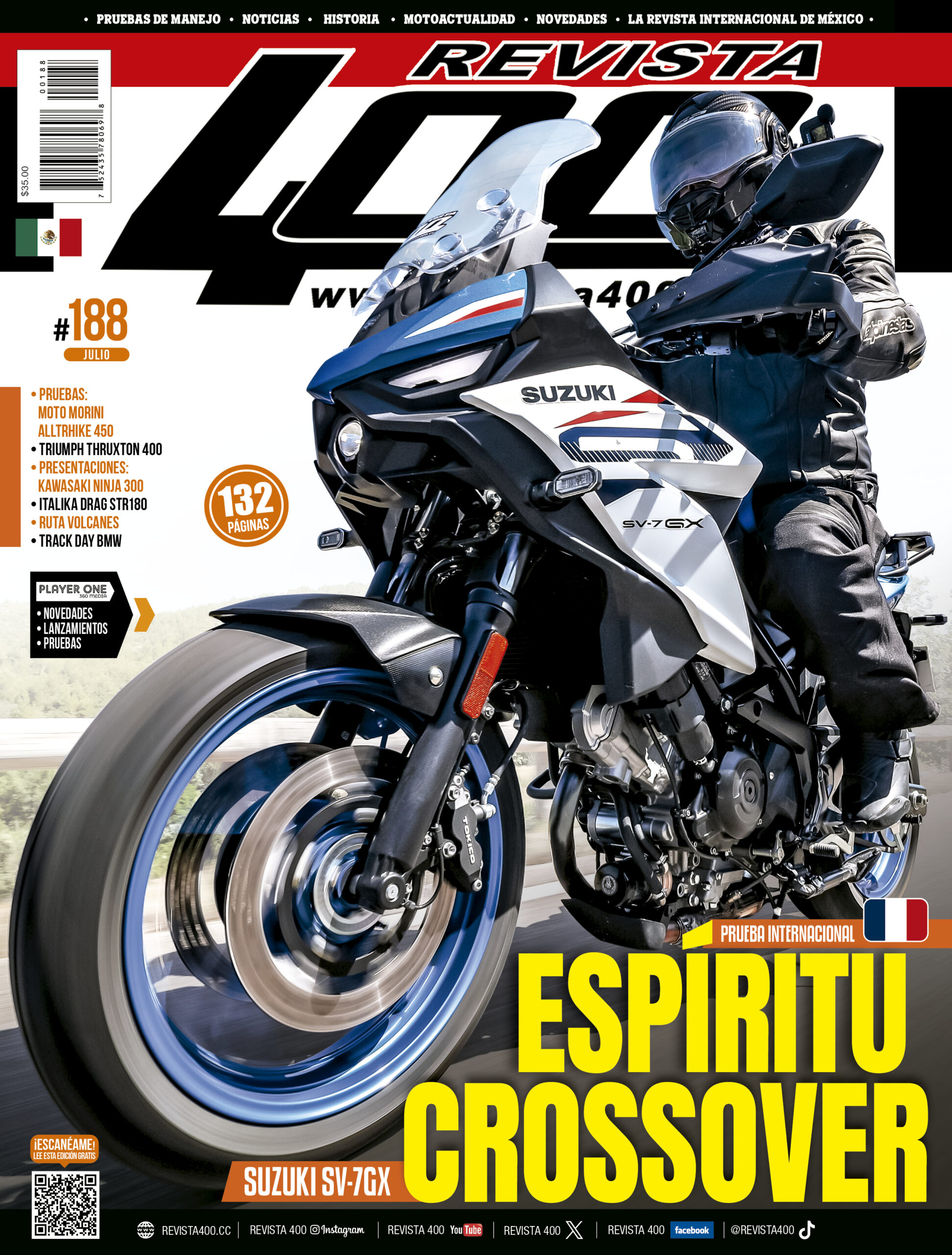 #188 JULIO. EN PORTADA: SUZUKI SV-7GX